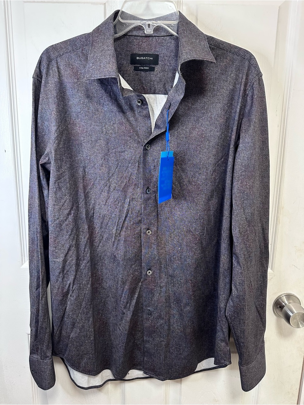 Bugatchi Men's Button-Down Shirt in Charcoal Heather